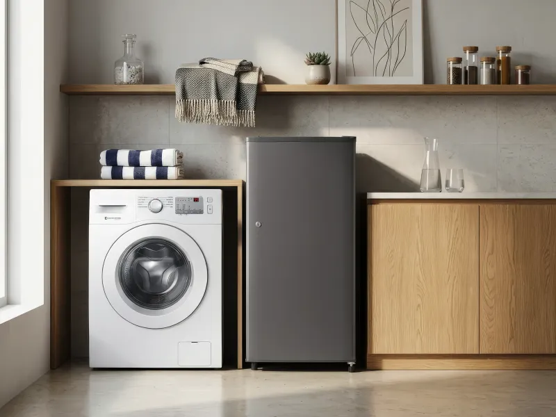 Fridge and Front Load Washing Machine Combo